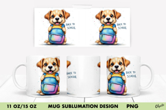 Cute Dog, Back to School Mug Sublimation, 11 OZ, 15 OZ Product Image 1