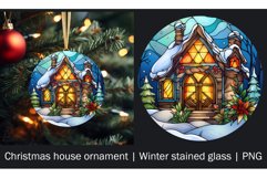 Christmas house ornament | Winter stained glass | PNG Product Image 1