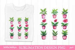 House Plant Sublimation. Floral PNG Product Image 1