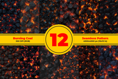 Burning Coal Seamless Pattern and Digital paper Product Image 1