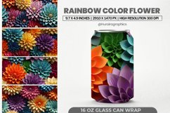 Rainbow Color Flower Glass Can Wrap,16 Oz Tumbler Product Image 1