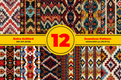 Boho Knitted Seamless Pattern and Digital Paper Design Product Image 1