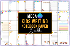 Mega Kids Writing Notebook Paper Bundle Canva Templates Product Image 1