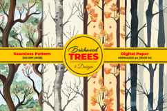 Brichwood Trees Seamless Pattern and Digital Paper Design Product Image 1
