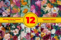 Oil paint Floral Texture Seamless Patter and Digital Paper Product Image 1