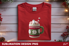 Knitting Coffee, Cappuccino PNG, Christmas Tshirt Sublimatio Product Image 1