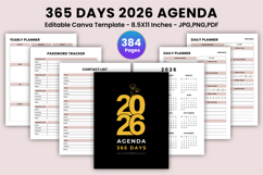 365 Days 2026 Agenda Canva Template Product Image 1