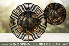 Dark Pumpkin Wind Spinner. Wind Spinner Sublimation PNG Product Image 1