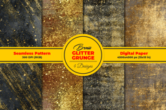 Brass Glitter Grunge Seamless Pattern and Digital paper Product Image 1