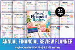 Annual Financial Review Planner | Income, Expenses, Savings Product Image 1