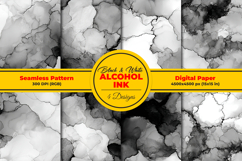 Black and White Alcohol Ink Seamless Pattern Product Image 1