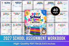 2027 School Assignment Workbook | Assignment Planner Product Image 1