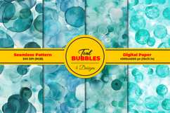 Teal Bubbles Seamless Pattern Background Product Image 1