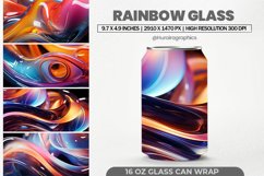 Rainbow Glass Can Wrap,16 Oz Tumbler Sublimation Product Image 1