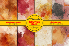 Grunge Fall Watercolor Seamless Pattern and Digital Paper Product Image 1