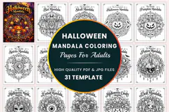 Halloween Mandala Coloring Pages for Adults Product Image 1