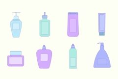 Shampoo Lotion Cream Bottle Tube Doodle Cartoon Cute Icon Product Image 1