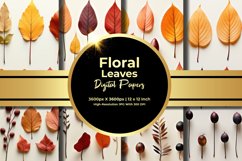 Floral Leaves Digital Paper Product Image 1