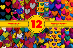 Heart Pop Art Seamless Pattern and Digital Paper Product Image 1
