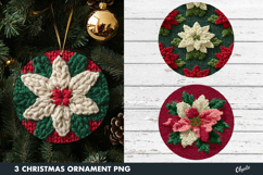 Christmas Red Ornament Sublimation PNG Product Image 1