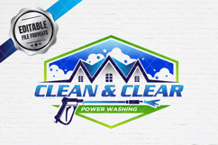 Professional Pressure Washing Logo Template Product Image 1