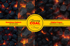 Burning Coal Seamless Pattern and Digital paper Product Image 1