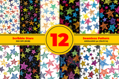 Scribble Stars Seamless Pattern and Digital Paper Design Product Image 1