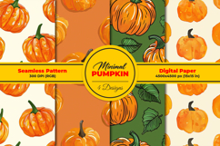 Minimal Pumpkins Seamless Pattern Design and Digital Paper Product Image 1