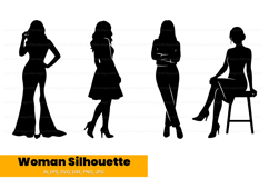 Young Woman Silhouette Vector Design Product Image 1