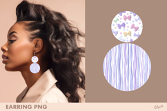Pastel Earrings Design PNG, Cute Earring Sublimation Product Image 1