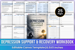 Depression Support &amp; Recovery Workbook | Mental Health Product Image 1