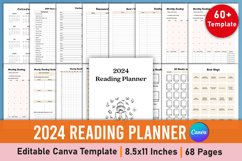 Editable 2024 Reading Planner Canva Interior Product Image 1