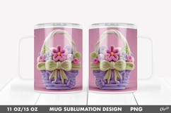 Easter Mug Sublimation Wrap, Spring Mug 11 OZ, 15 OZ Product Image 1