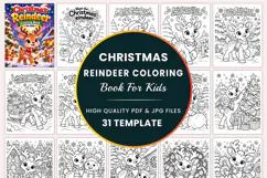 Christmas Reindeer Coloring Book for Kids Product Image 1