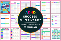 2026 ADHD Success Blueprint Canva templates Product Image 1