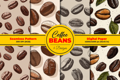 Coffee Beans Seamless Pattern and Digital paper Product Image 1