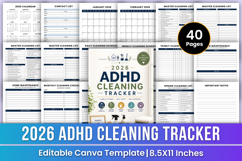 2026 ADHD Cleaning Tracker | Daily Checklist, Routine Product Image 1