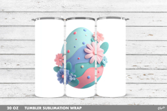 Easter Egg Tumbler Sublimation, 20 OZ Tumbler Wrap PNG Product Image 1