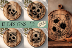 Sunflowers Engraving Files SVG PNG Product Image 1
