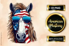 American Mustang | Patriotic Clipart | 4th of July Product Image 1