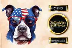 Staffordshire Bull Terrier | Patriotic Clipart | 4th of July Product Image 1