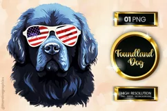 Foundland Dog | Patriotic Clipart | 4th of July Product Image 1
