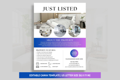 Just Listed Real Estate Flyer, Canva Editable Open House Sig Product Image 1