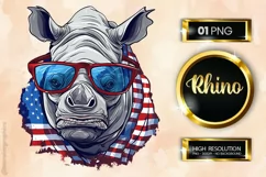 Rhino | Patriotic Clipart | 4th of July Product Image 1
