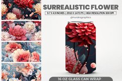 Surrealistic Flower Glass Can Wrap,16 Oz Tumbler Sublimation Product Image 1