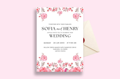 Pink Floral Wedding Invite Template, Editable Canva Wedding Product Image 1