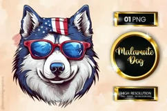 Malamute Dog| Patriotic Clipart | 4th of July Product Image 2