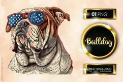 Bulldog | Patriotic Clipart | 4th of July Product Image 1