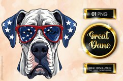 Great Dane Dog | Patriotic Clipart Product Image 1
