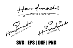 Hand Drawn Handmade With Love SVG EPS DXF PNG Files Product Image 1
